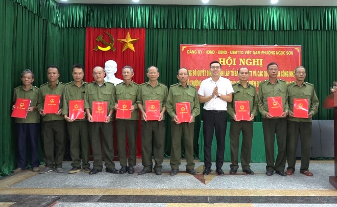 Phường Ngọc Sơn (quận Kiến An): Công bố quyết định thành lập tổ bảo vệ an ninh trật tự